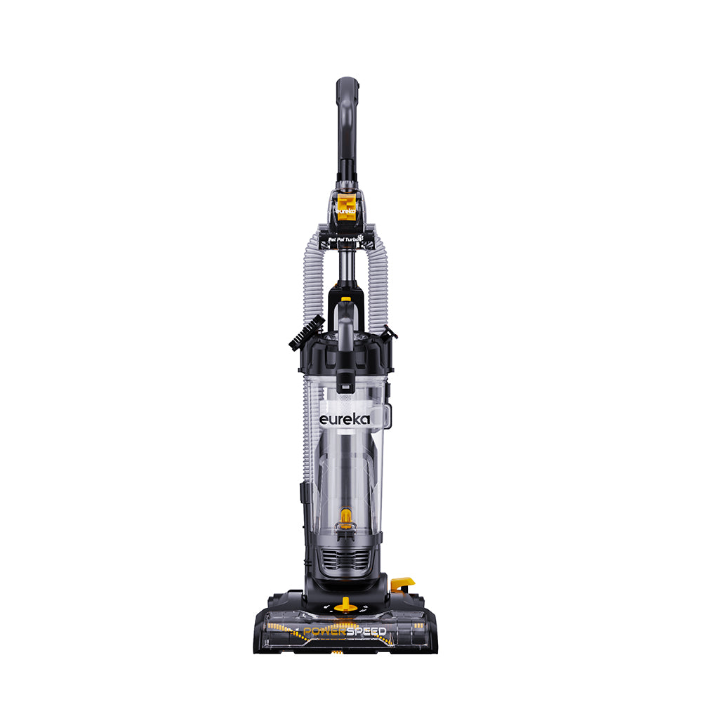 EurekaC PowerSpeed Lightweight Powerful Upright Vacuum Cleaner for Carpet and Hard Floor NEU181D, Pet Turbo, Black,Yellow