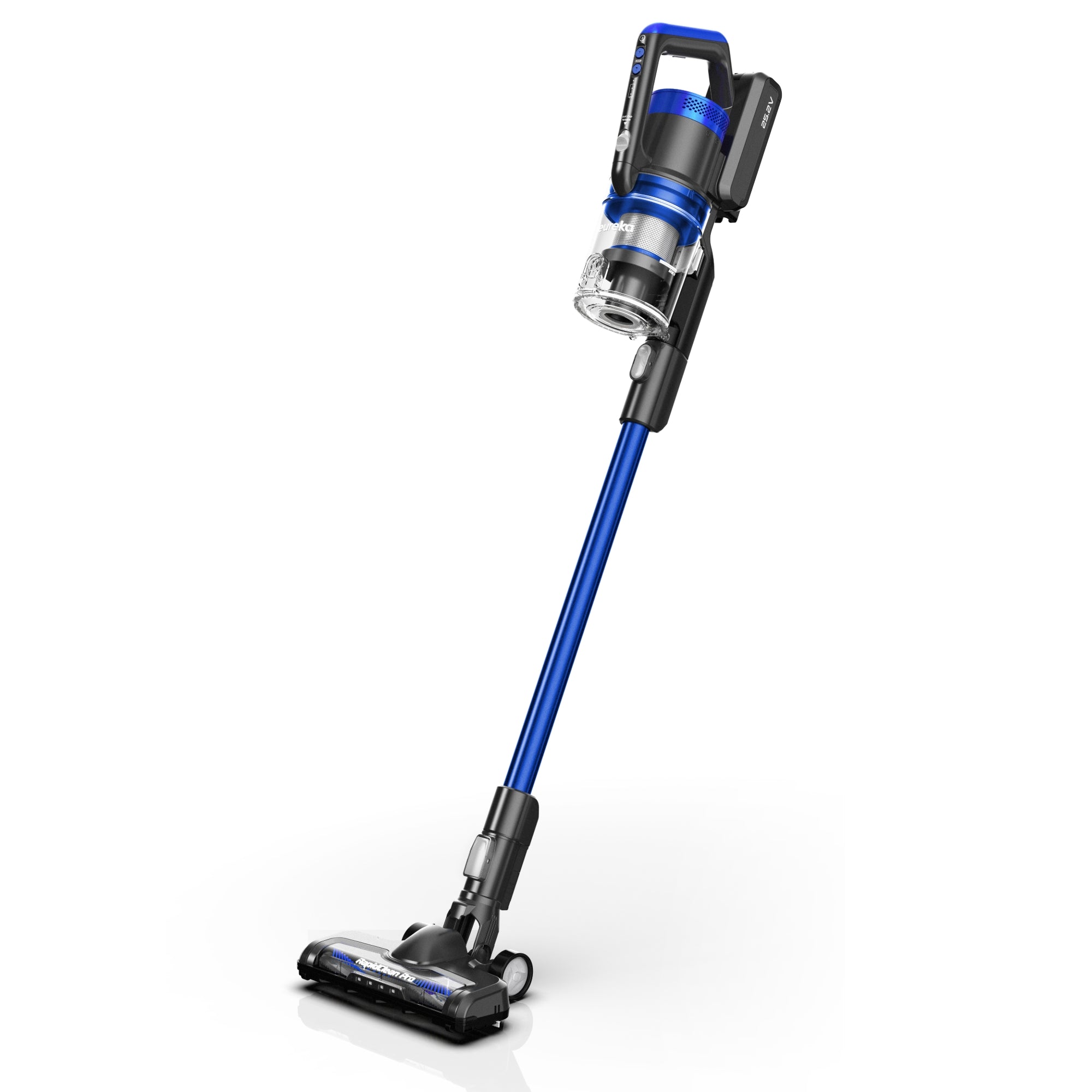RapidClean Pro Bagless Cordless Stick Vacuum Cleaner for Hard Floor & Carpet with LED Headlights, 40Min Runtime, in Blue